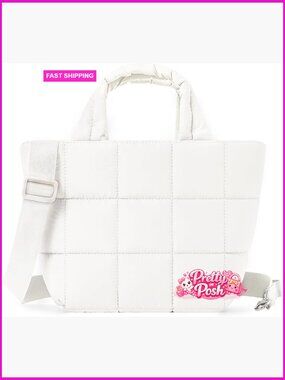 Mini Puffer Bag Crossbody Nylon Quilted Shoulder Handbag with Adjustable Strap